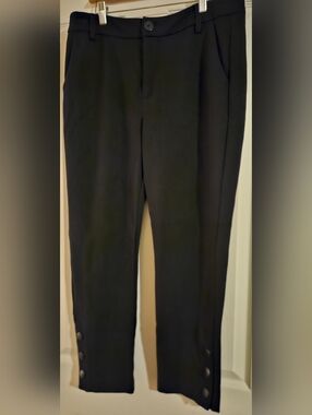 CAbi Black Tailored Ankle Pants with Button Cuff